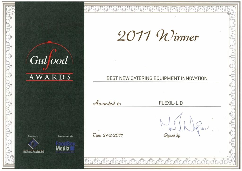 Gulf Food Award Certificate
